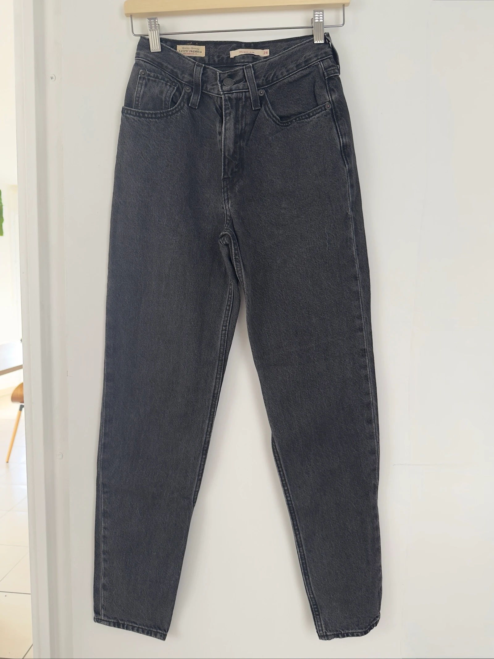 Jeans Levi's 80s Mom Jeans noir délavé - Taille W24 L30 - 100 % coton